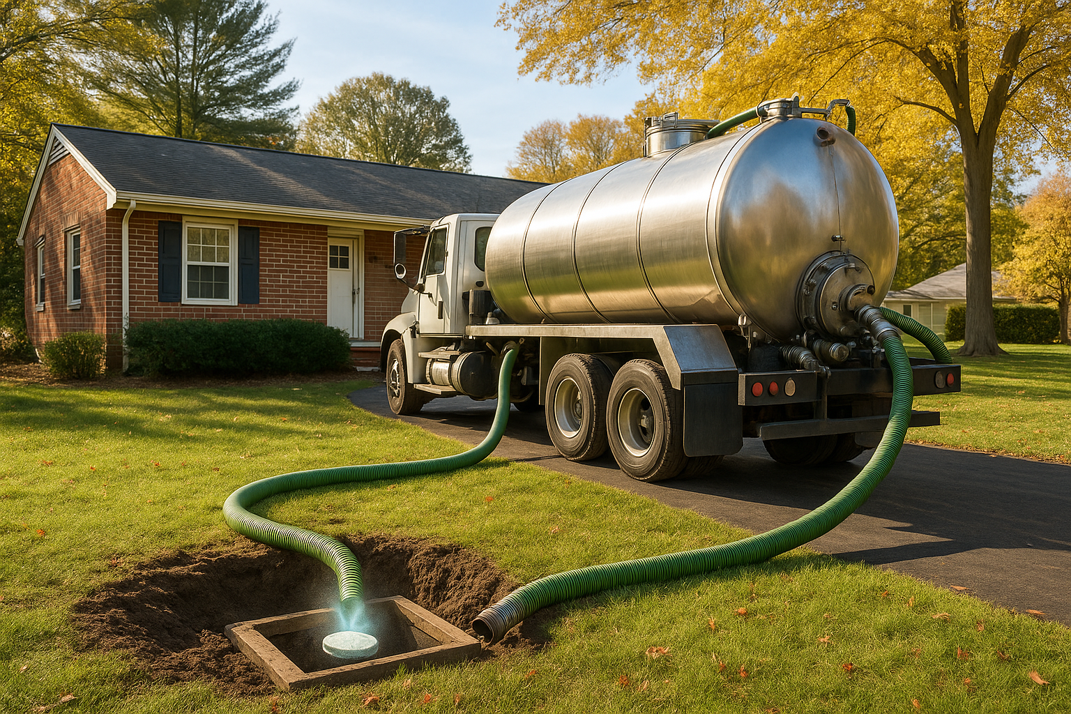 Septic system service in Delaware, with coastal plain view