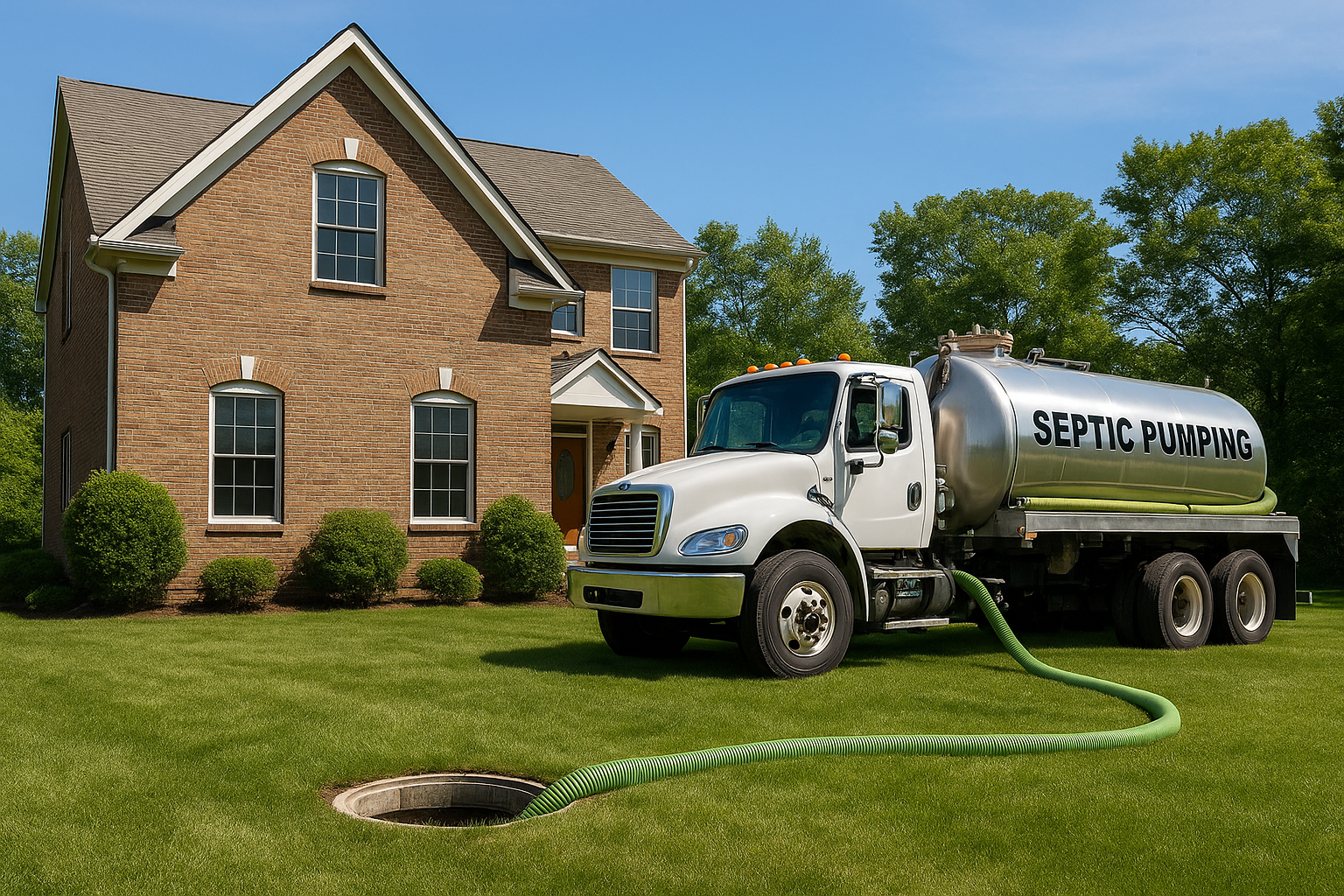 Septic system service in Kentucky, with rolling hills