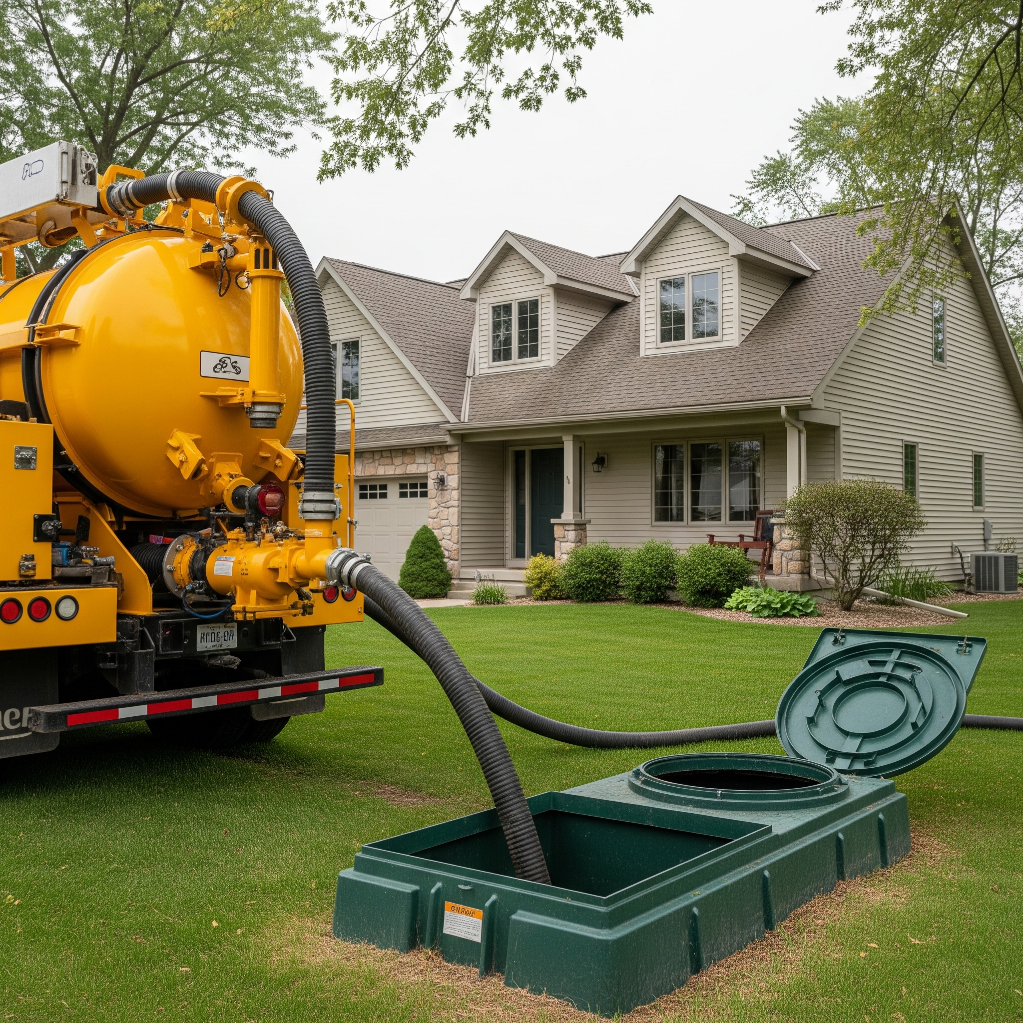 Septic system service in Michigan, with lake or forest view