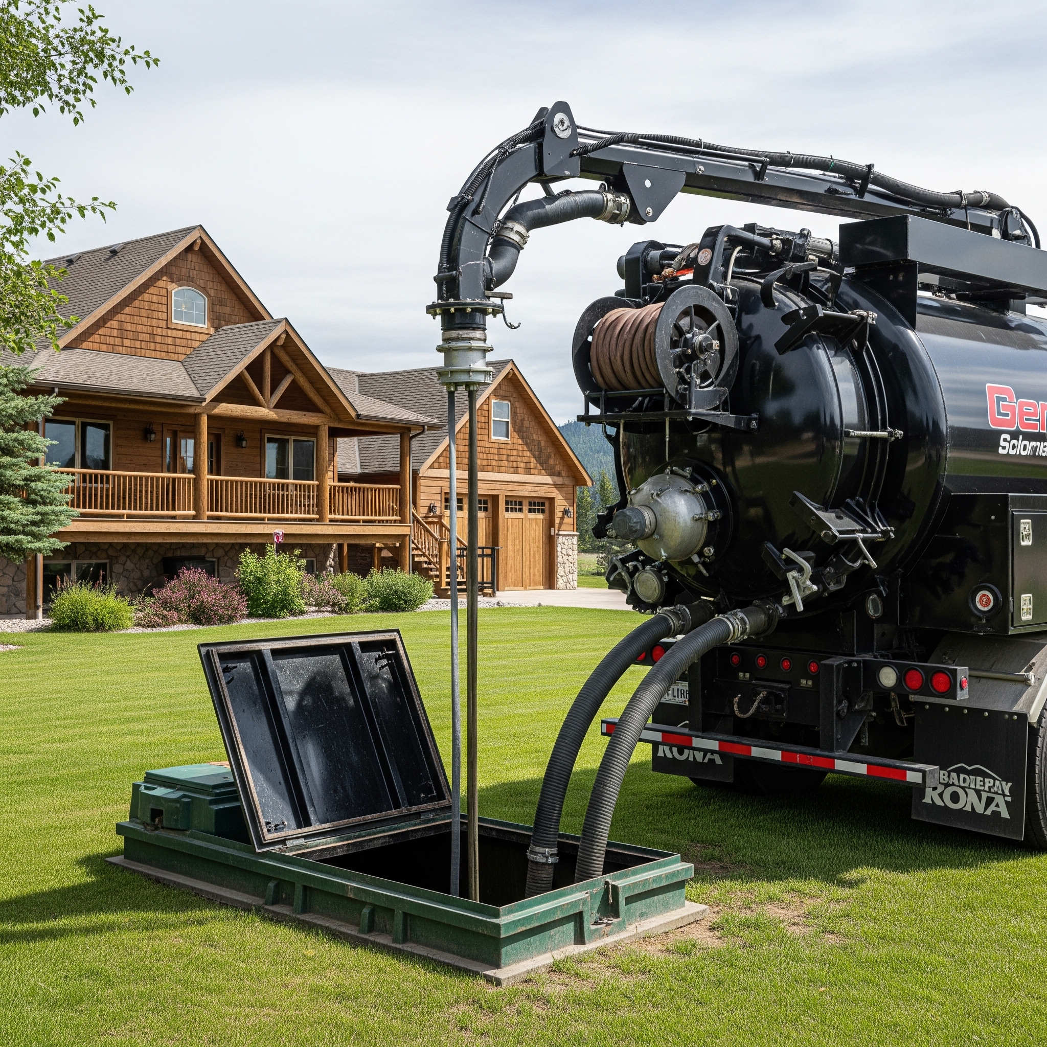 Septic system service in Montana, with mountain or prairie view