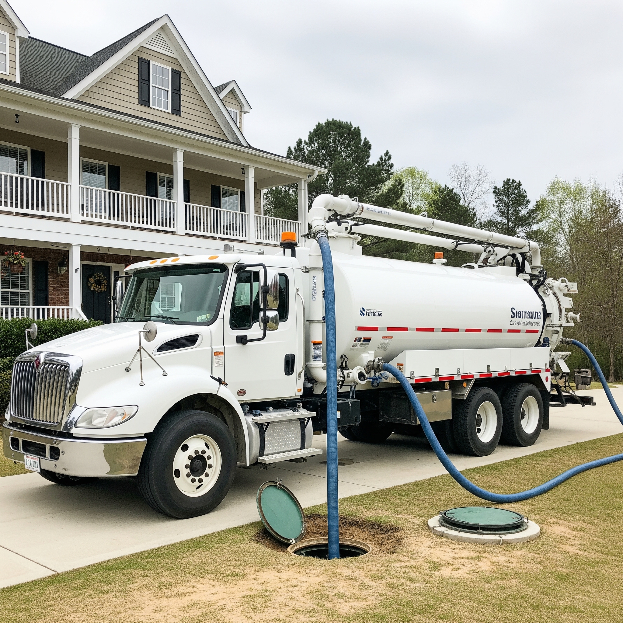 Septic system service in North Carolina, with diverse landscape view