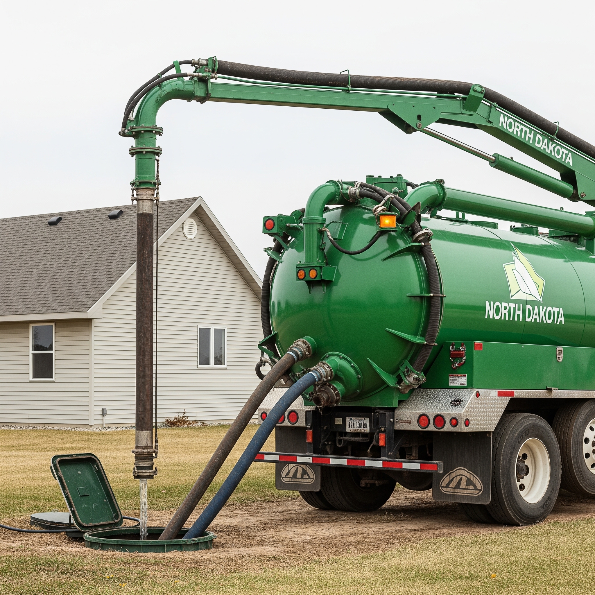 Septic system service in North Dakota, with prairie or farmland view